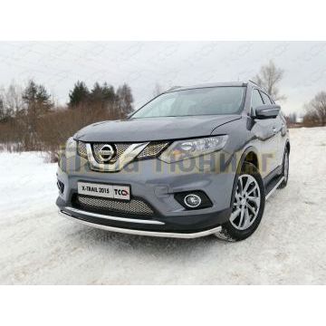 Защита переднего бампера 42 мм ТСС для Nissan X-Trail 2015-2018