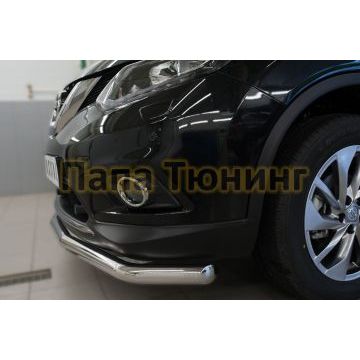 Защита переднего бампера d57 РусСталь для Nissan X-Trail 2015-2018
