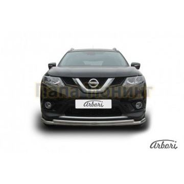 Защита передняя двойная 57-42 мм Slitkoff для Nissan X-Trail T32 2015-2018