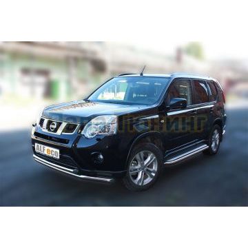 Защита передняя двойная 60-42 мм ALFeco для Nissan X-Trail 2011-2015 Защита передняя двойная 60-42 мм ALFeco для Nissan X-Trail 2011-2015