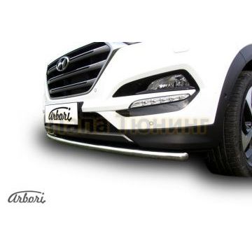 Защита переднего бампера 42 мм на 4х4 Slitkoff для Hyundai Tucson 2015-2018