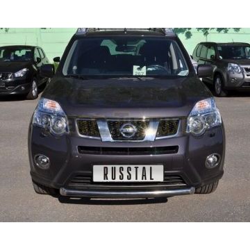Защита переднего бампера d57 2 версия РусСталь для Nissan X-Trail 2011-2015