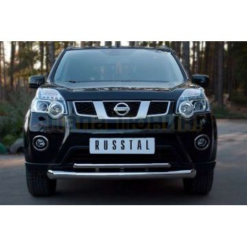 Защита передняя двойная d76-d42 РусСталь для Nissan X-Trail 2011-2015