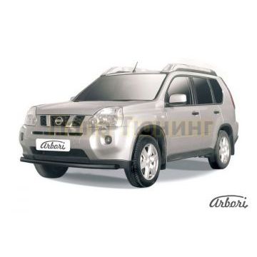 Защита переднего бампера чёрная сталь 57 мм Slitkoff для Nissan X-Trail T31 2011-2015 Защита переднего бампера чёрная сталь 57 мм Slitkoff для Nissan X-Trail T31 2011-2015