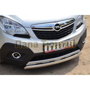 Защита передняя овальная 75х42 мм РусСталь для Opel Mokka 2012-