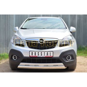 Защита передняя овальная 75х42 мм РусСталь для Opel Mokka 2012-