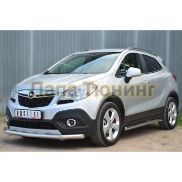 Защита переднего бампера d57 РусСталь для Opel Mokka 2012-