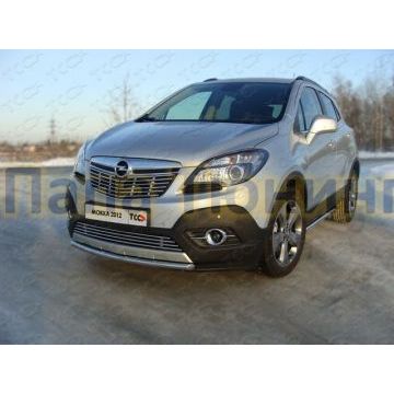 Защита переднего бампера короткая 42 мм ТСС для Opel Mokka 2012- Защита переднего бампера короткая 42 мм ТСС для Opel Mokka 2012-