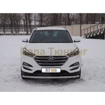 Защита переднего бампера 60 мм ALFeco для Hyundai Tucson 2015-2021
