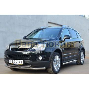 Защита передняя двойная d57-d42 секции РусСталь для Opel Antara 2010-2017
