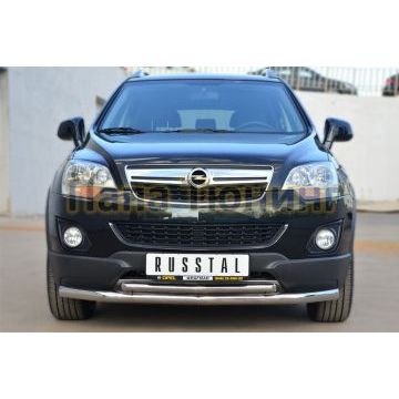 Защита передняя двойная d57-d42 секции РусСталь для Opel Antara 2010-2017
