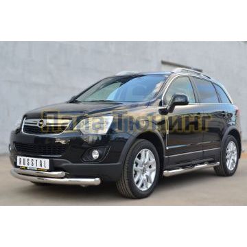 Защита передняя двойная d76-d57  РусСталь для Opel Antara 2010-2017