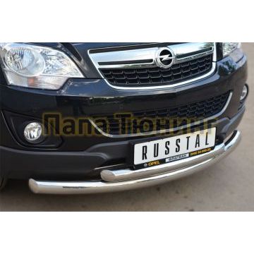 Защита передняя двойная d76-d57  РусСталь для Opel Antara 2010-2017