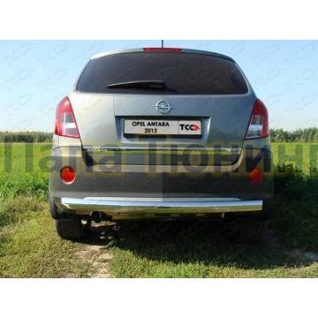 Защита заднего бампера овальная овальная 75х42 мм ТСС для Opel Antara 2010-2017 Защита заднего бампера овальная овальная 75х42 мм ТСС для Opel Antara 2010-2017