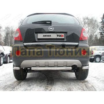 Защита заднего бампера центральная 60 мм ТСС для Opel Antara 2010-2017 Защита заднего бампера центральная 60 мм ТСС для Opel Antara 2010-2017