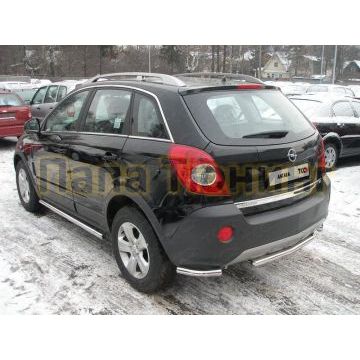 Защита заднего бампера уголки 60 мм ТСС для Opel Antara 2010-2017 Защита заднего бампера уголки 60 мм ТСС для Opel Antara 2010-2017