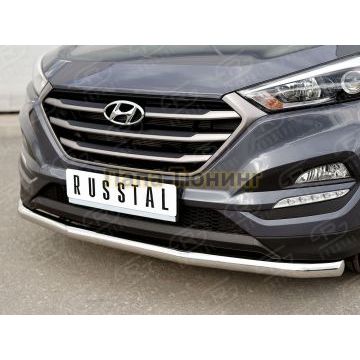 Защита переднего бампера d57 РусСталь для Hyundai Tucson 2015-2021