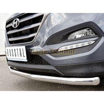 Защита переднего бампера d57 РусСталь для Hyundai Tucson 2015-2021