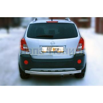 Защита заднего бампера овальная 75х42 мм ALFeco для Opel Antara 2010-2017
