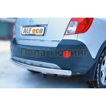 Защита заднего бампера овальная 75х42 мм ALFeco для Opel Antara 2010-2017