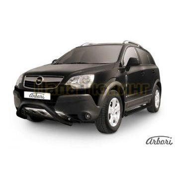 Кенгурин чёрная сталь низкий мини 76 мм Slitkoff для Opel Antara 2006-2010 Кенгурин чёрная сталь низкий мини 76 мм Slitkoff для Opel Antara 2006-2010