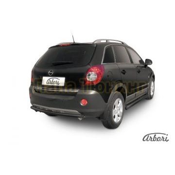 Защита заднего бампера чёрная сталь 57 мм Slitkoff для Opel Antara 2006-2010 Защита заднего бампера чёрная сталь 57 мм Slitkoff для Opel Antara 2006-2010