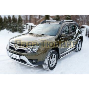 Защита переднего бампера d42 волна РусСталь для Renault Duster 2015-