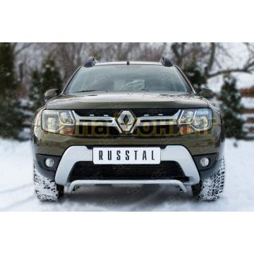 Защита переднего бампера d42 волна РусСталь для Renault Duster 2015-