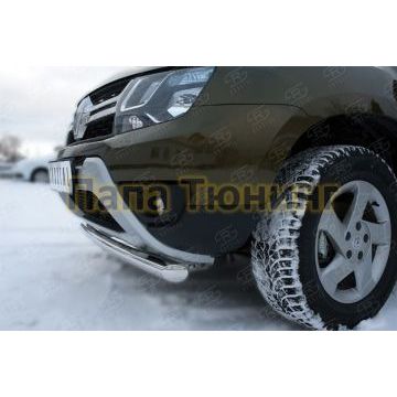 Защита переднего бампера d57 дуга РусСталь для Renault Duster 2015-