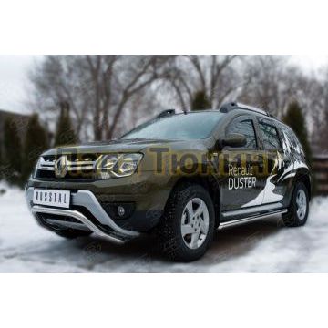 Защита переднего бампера d57 волна РусСталь для Renault Duster 2015-