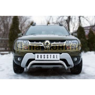 Защита переднего бампера d57 волна РусСталь для Renault Duster 2015-