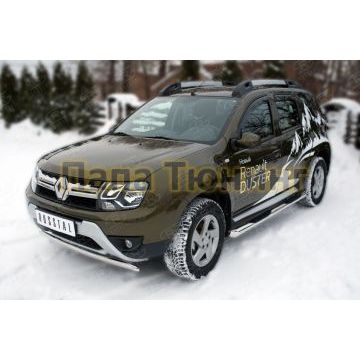 Защита переднего бампера 75xd42 дуга РусСталь для Renault Duster 2015-