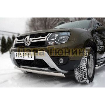 Защита переднего бампера 75xd42 дуга РусСталь для Renault Duster 2015-