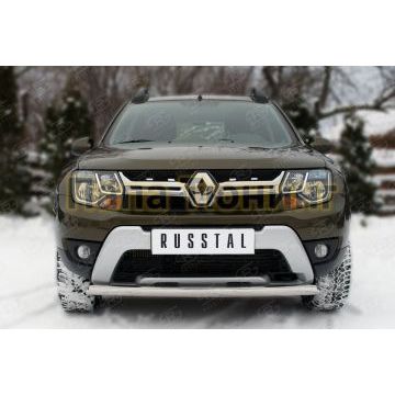 Защита переднего бампера 75xd42 дуга РусСталь для Renault Duster 2015-