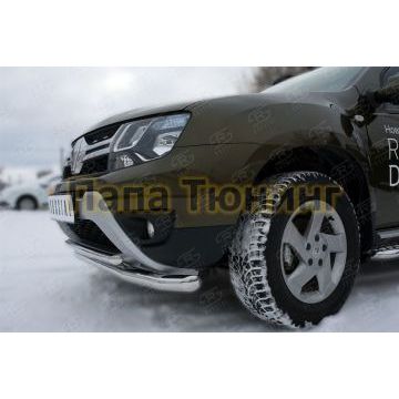 Защита передняя двойная d57-d42 РусСталь для Renault Duster 2015-