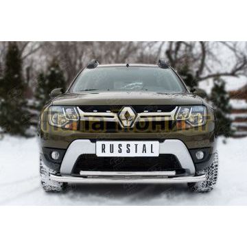 Защита передняя двойная d57-d42 РусСталь для Renault Duster 2015-