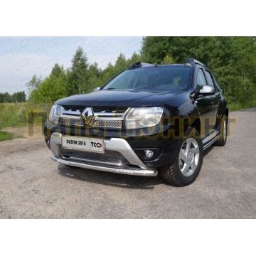 Защита переднего бампера с ДХО 60 мм ТСС для Renault Duster 2015-