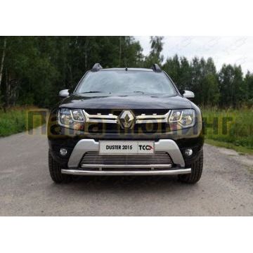 Защита передняя двойная 60/42 мм ТСС для Renault Duster 2015-