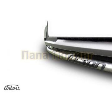 Защита передняя с надписью 42 мм на 4х4 Slitkoff для Hyundai Tucson 2015-2018