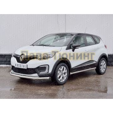 Защита переднего бампера d57 РусСталь для Renault Kaptur 2016-