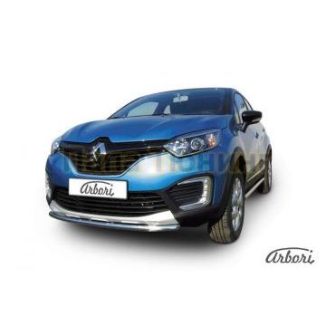 Защита переднего бампера 42 мм на 4х2 Slitkoff для Renault Kaptur 2016- Защита переднего бампера 42 мм на 4х2 Slitkoff для Renault Kaptur 2016-