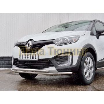 Защита передняя двойная 42-d42 РусСталь для Renault Kaptur 2016-
