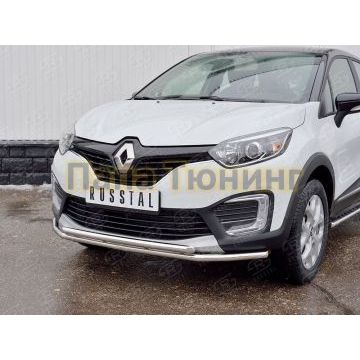 Защита передняя двойная 42-d42 РусСталь для Renault Kaptur 2016-