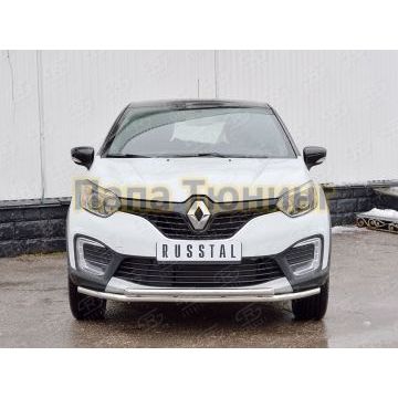 Защита передняя двойная 42-d42 РусСталь для Renault Kaptur 2016-
