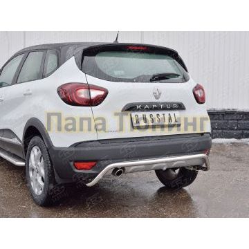 Защита заднего бампера волна под машину d42 РусСталь для Renault Kaptur 2016-