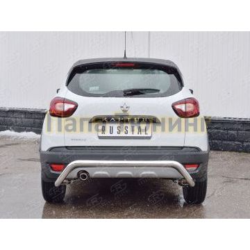 Защита заднего бампера волна под машину d57 РусСталь для Renault Kaptur 2016-