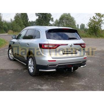 Защита задняя уголки 60 мм ТСС для Renault Koleos 2018-