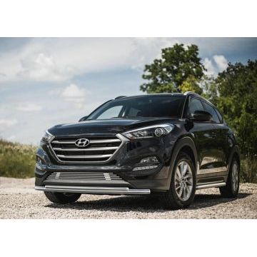 Защита передняя двойная 57-42 мм Rival для Hyundai Tucson 2015-2018