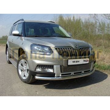 Защита переднего бампера 60 мм ТСС для Skoda Yeti 2014-2018