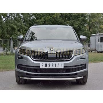 Защита переднего бампера секции d42 РусСталь для Skoda Kodiaq 2017-